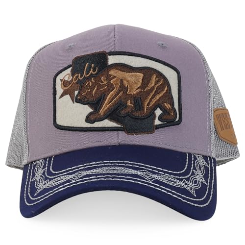 Trendy Apaprel Shop Cali Bear Embroidered Western Trucker Cap