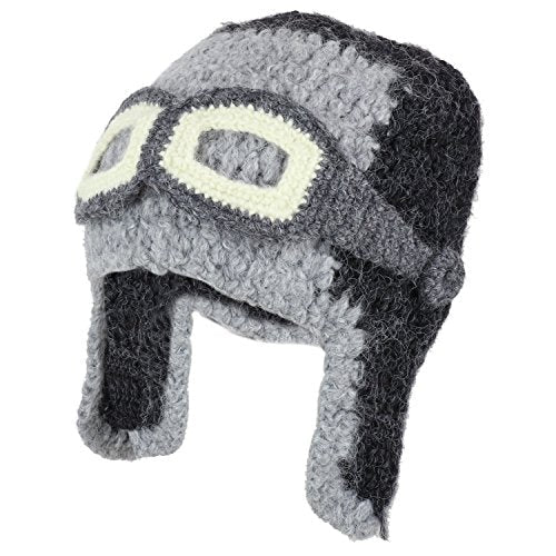 Trendy Apparel Shop Peruvian Handmade Detachable Goggle Aviator Beanie Helmet