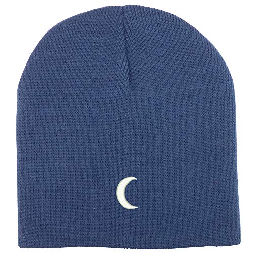 Trendy Apparel Shop Crescent Moon Acrylic Winter Knit Skull Short Beanie