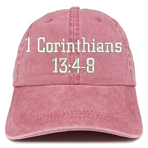 Trendy Apparel Shop 1 Corinthians 13:4-8 Washed Pigment Dyed Baseball Cap