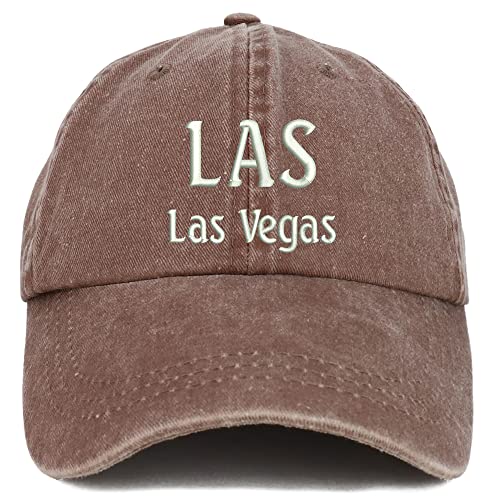 Trendy Apparel Shop LAS Las Vegas Embroidered Pigment Dyed Washed Baseball Cap