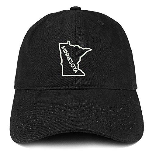 Trendy Apparel Shop Minnesota Text State Outline Embroidered Soft Cotton Dad Hat