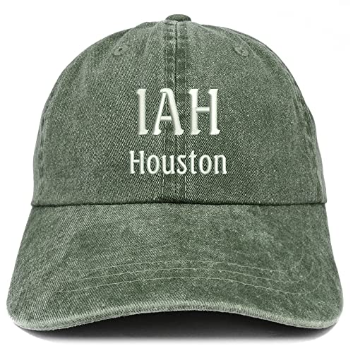 Trendy Apparel Shop IAH Houston Embroidered Pigment Dyed Washed Baseball Cap