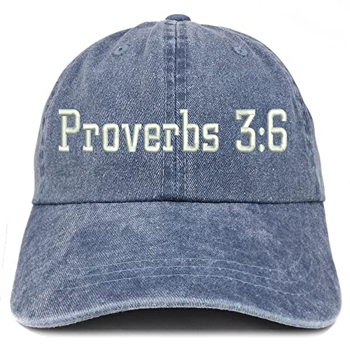 Trendy Apparel Shop Proverbs 3:6 Washed Pigment Dyed Baseball Cap