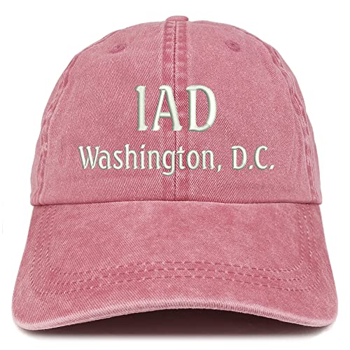 Trendy Apparel Shop IAD Washington DC Embroidered Pigment Dyed Washed Baseball Cap