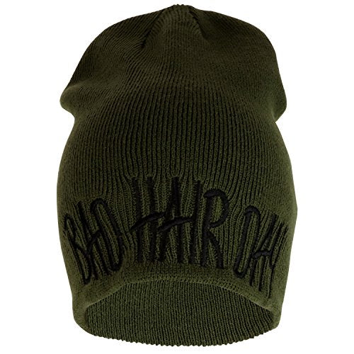 Trendy Apparel Shop Bad Hair Day Text Embroidered Beanie Hat