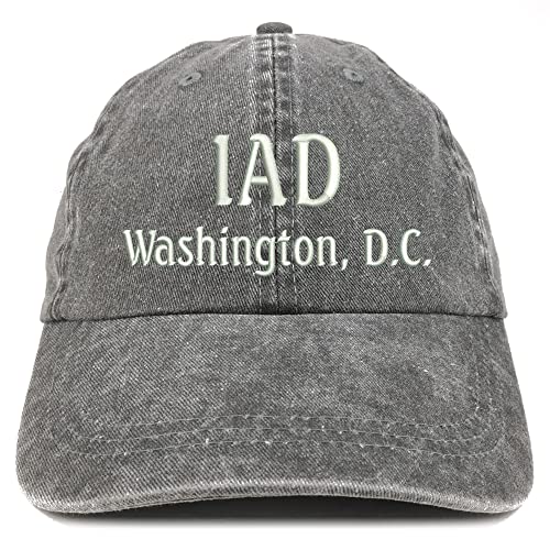 Trendy Apparel Shop IAD Washington DC Embroidered Pigment Dyed Washed Baseball Cap
