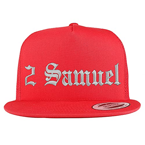 Trendy Apparel Shop 2 Samuel Old English 5 Panel Flatbill Trucker Cap