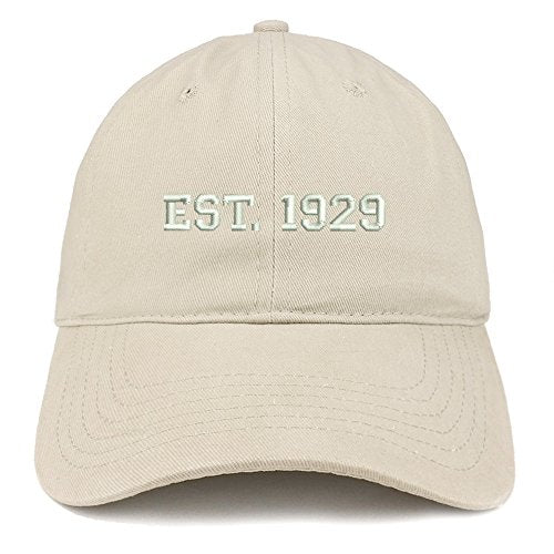 Trendy Apparel Shop EST 1928 Embroidered - 92nd Birthday Gift Soft Cotton Baseball Cap