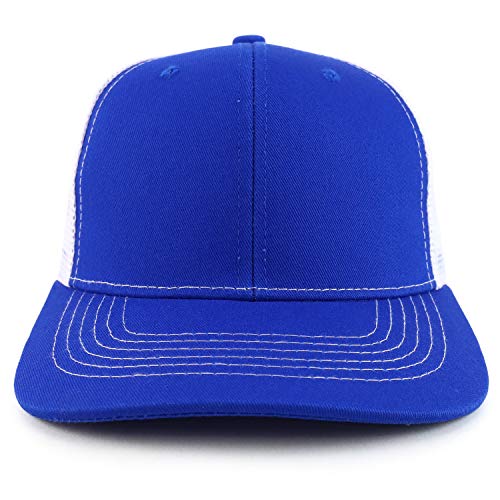 Trendy Apparel Shop Low Profile Two Tone Mesh Back Trucker Baseball Cap