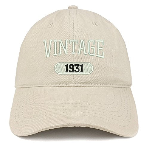 Trendy Apparel Shop Vintage 1931 Embroidered 90th Birthday Relaxed Fitting Cotton Cap