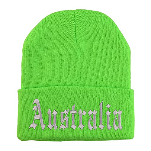 Trendy Apparel Shop Australia Old English Embroidered Long Cuff Beanie