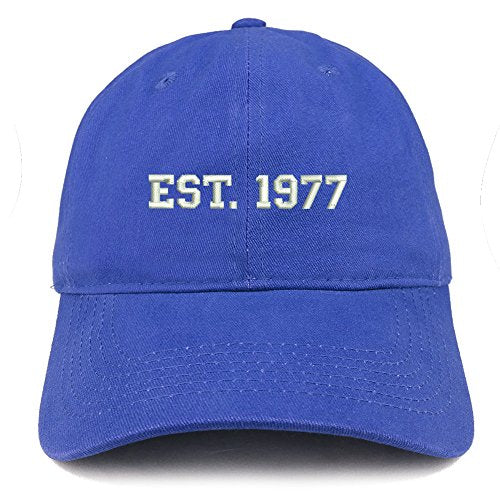 Trendy Apparel Shop EST 1977 Embroidered - 44th Birthday Gift Soft Cotton Baseball Cap