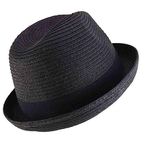 Trendy Apparel Shop Men's Toyo Paper Braid Upturn Brim Summer Fedora Hat