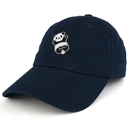 Trendy Apparel Shop Cute Baby Panda Embroidered Unstructured Cotton Dad Cap