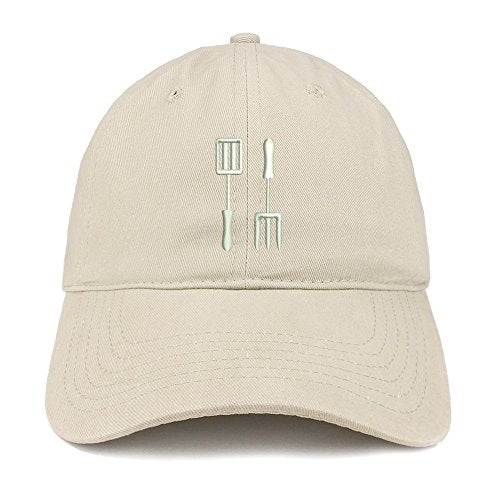 Trendy Apparel Shop Barbeque Utencil Embroidered Low Profile Soft Cotton Baseball Cap