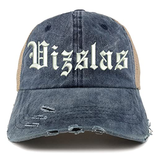 Trendy Apparel Shop Old English Vizslas Frayed Bill Trucker Mesh Back Cap