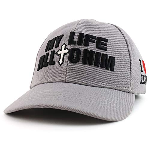 Trendy Apparel Shop My Life All to Him Cross 3D Embroidered Jesus Baseball Cap