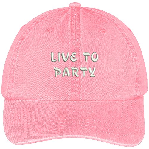 Trendy Apparel Shop Live To Party Embroidered Washed Cotton Adjustable Cap