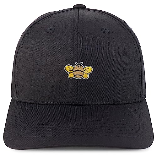 Trendy Apparel Shop Yellow Bee Embroidered Patch Structured 6 Panel Snapback Baseball Cap