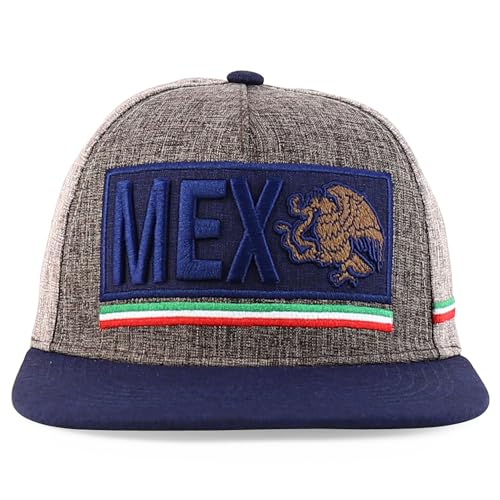 Trendy Apparel Shop MEX 3D Embroidered Flatbill Snapback Cap