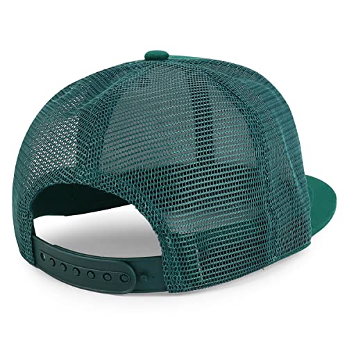 Trendy Apparel Shop Plain Solid Cotton Mesh Flatbill Snapback Cap