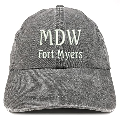 Trendy Apparel Shop MDW Fort Myers Embroidered Pigment Dyed Washed Baseball Cap