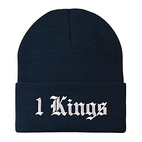 Trendy Apparel Shop 1 Kings Old English Embroidered Long Cuff Beanie