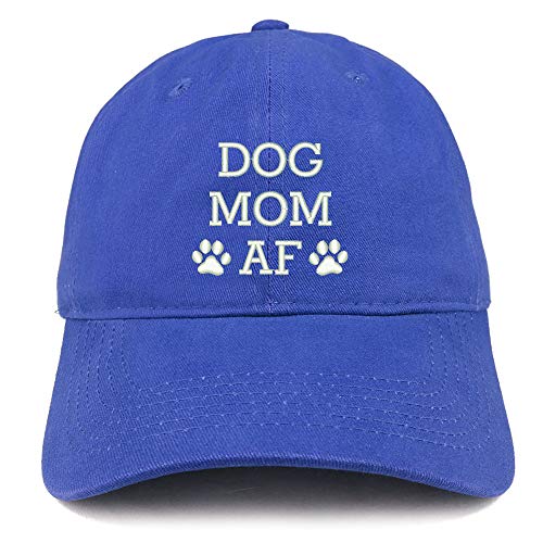 Trendy Apparel Shop Dog Mom AF Paw Embroidered Unstructured Cotton Dad Hat