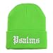 Trendy Apparel Shop Psalms Old English Embroidered Long Cuff Beanie