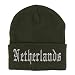 Trendy Apparel Shop Netherlands Old English Embroidered Long Cuff Beanie