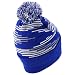 Trendy Apparel Shop Made in USA Staggered Bar Pattern Pom Pom Long Cuff Beanie