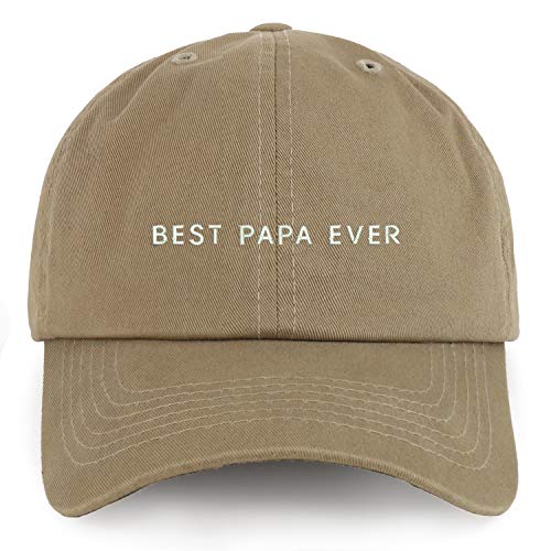 Trendy Apparel Shop XXL Best Papa Ever Embroidered Unstructured Cotton Cap
