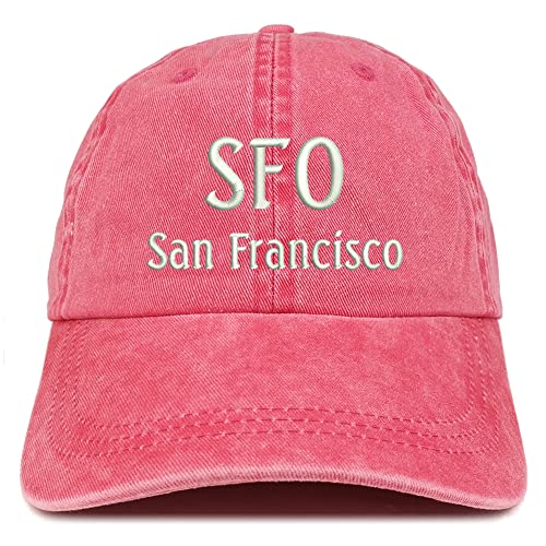 Trendy Apparel Shop SFO San Francisco Embroidered Pigment Dyed Washed Baseball Cap