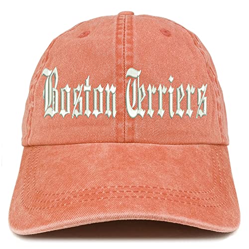 Trendy Apparel Shop Old English Boston Terriers Washed Pigment Dyed Baseball Cap