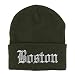 Trendy Apparel Shop Boston Old English Embroidered Long Cuff Beanie