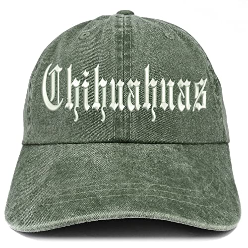 Trendy Apparel Shop Old English Chihuahuas Washed Pigment Dyed Baseball Cap