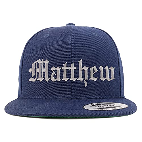 Trendy Apparel Shop Matthew Old English Embroidered Flatbill Snapback