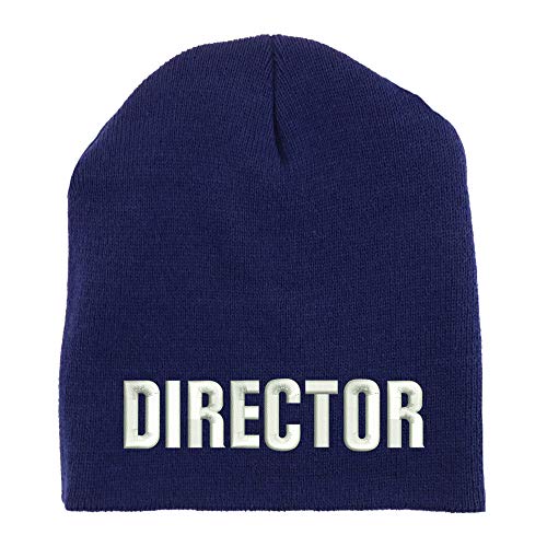 Trendy Apparel Shop Director Embroidered Made in USA Short Acrylic Knit Winter Beanie Hat