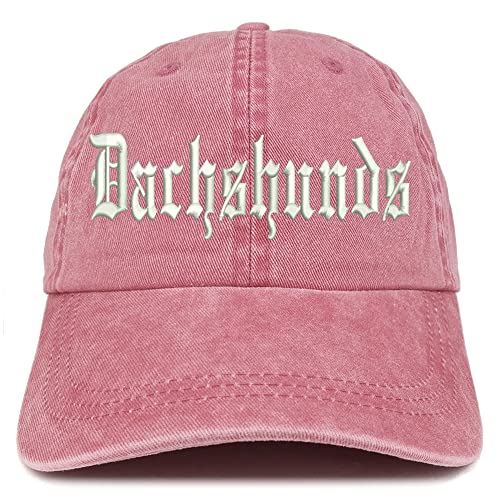Trendy Apparel Shop Old English Dachshunds Washed Pigment Dyed Baseball Cap