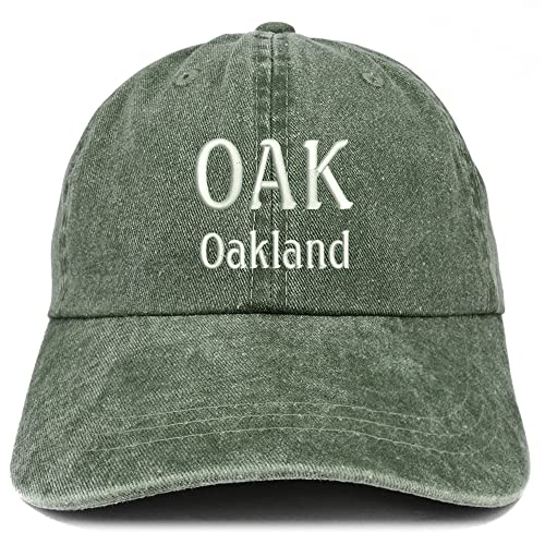 Trendy Apparel Shop Oak Oakland Embroidered Pigment Dyed Washed Baseball Cap