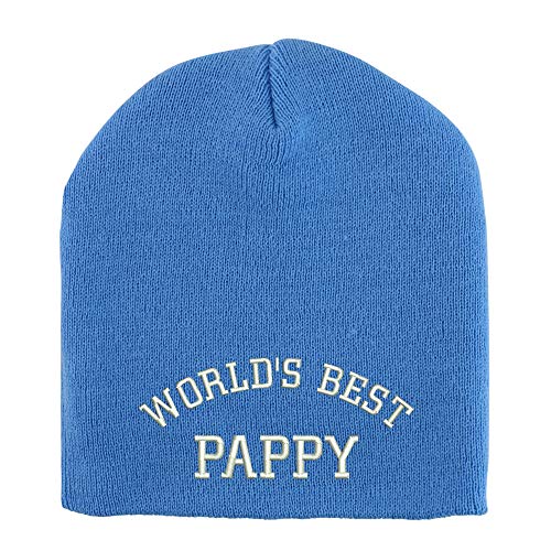 Trendy Apparel Shop World's Best Pappy Embroidered Made in USA Short Acrylic Knit Winter Beanie Hat