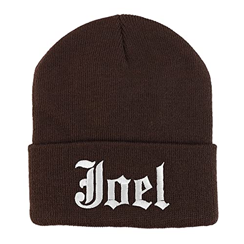 Trendy Apparel Shop Joel Old English Embroidered Long Cuff Beanie