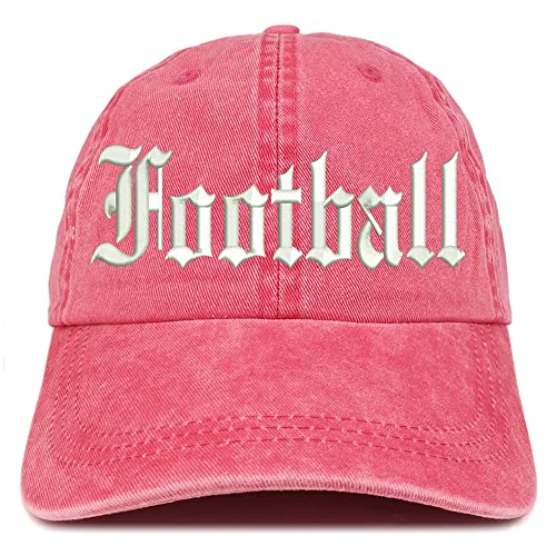 Trendy Apparel Shop Old English Football Washed Pigment Dyed Baseball Cap