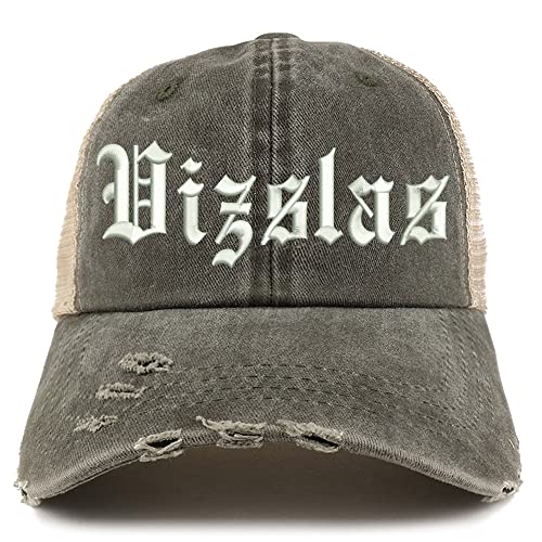Trendy Apparel Shop Old English Vizslas Frayed Bill Trucker Mesh Back Cap
