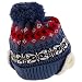 Trendy Apparel Shop Youth Size Kid's Warm Acrylic Brim Knit Winter Print Trapper Hat with Pom Pom