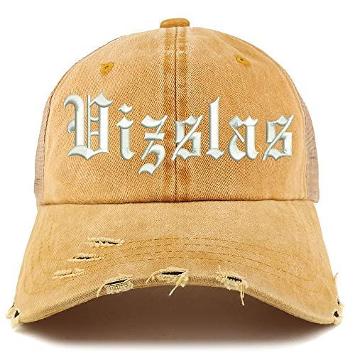 Trendy Apparel Shop Old English Vizslas Frayed Bill Trucker Mesh Back Cap