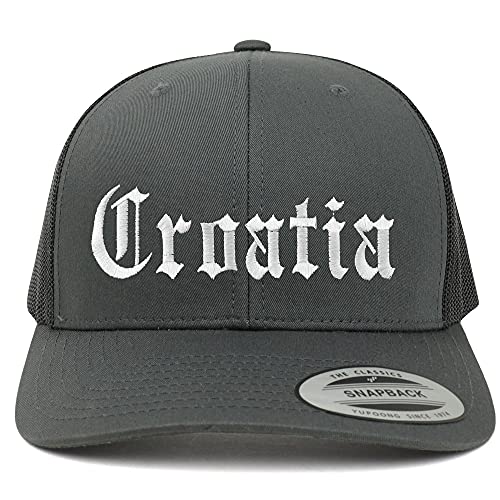Trendy Apparel Shop Croatia Old English 6 Panel Trucker Mesh Cap