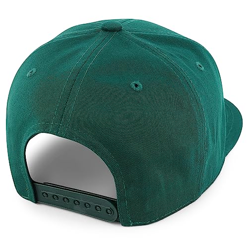 Trendy Apparel Shop 100% Cotton Plain Structured 6 Panels Flatbill Snapback Baseball Cap