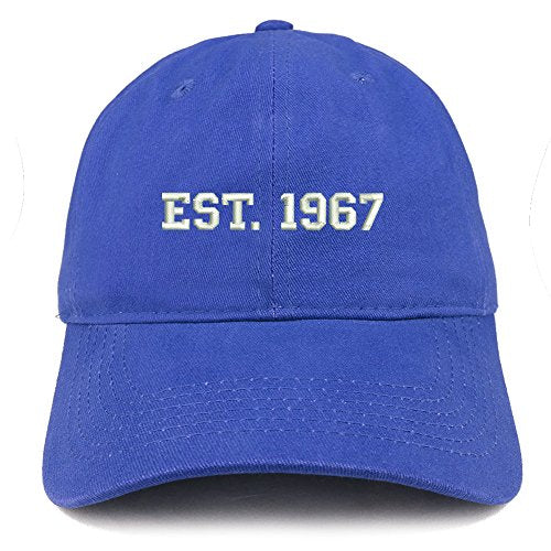 Trendy Apparel Shop EST 1967 Embroidered - 54th Birthday Gift Soft Cotton Baseball Cap
